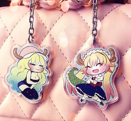 Lucoa and Tohru keychains in my shop now!